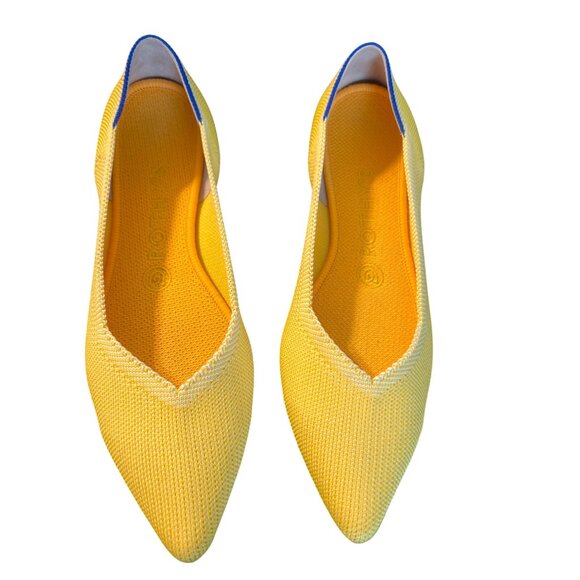 Rothys The Point Marigold Yellow Flats Slip Ons Shoes Comfort Pointed Toe Size 8 - Picture 2 of 8
